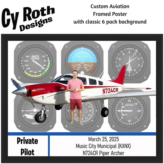 First Solo, Pilot License, Pilot Certificate, Achievement Poster, Framed Wall Art