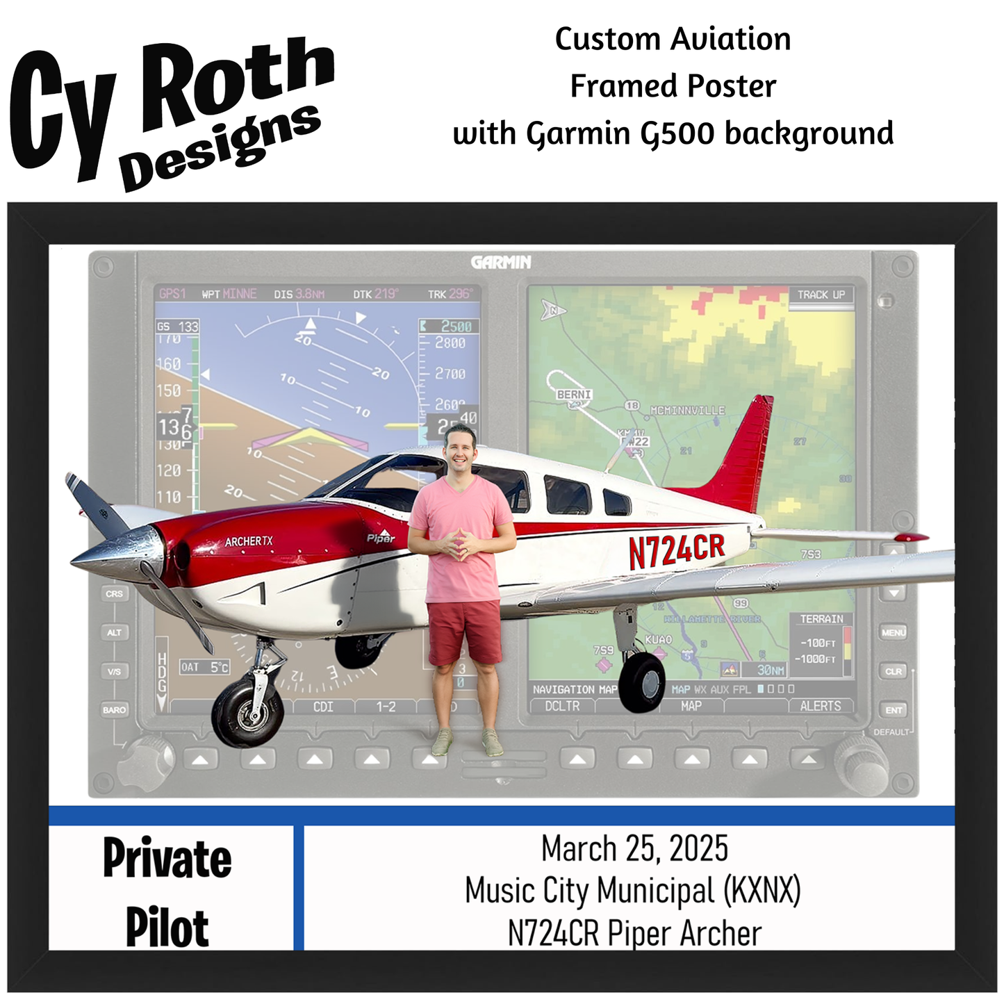 First Solo, Pilot License, Pilot Certificate, Achievement Poster, Framed Wall Art