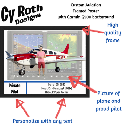 First Solo, Pilot License, Pilot Certificate, Achievement Poster, Framed Wall Art