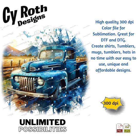 1948 Ford Truck Sublimation PNG JPG file, Wall Art 20oz skinny Tumbler, shirt PNG, Junk Journal image