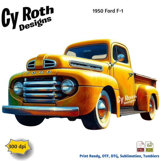 1950 Ford Truck sublimation design for tumblers, T-Shirts, Wall Art (PNG, SVG Digital Download).