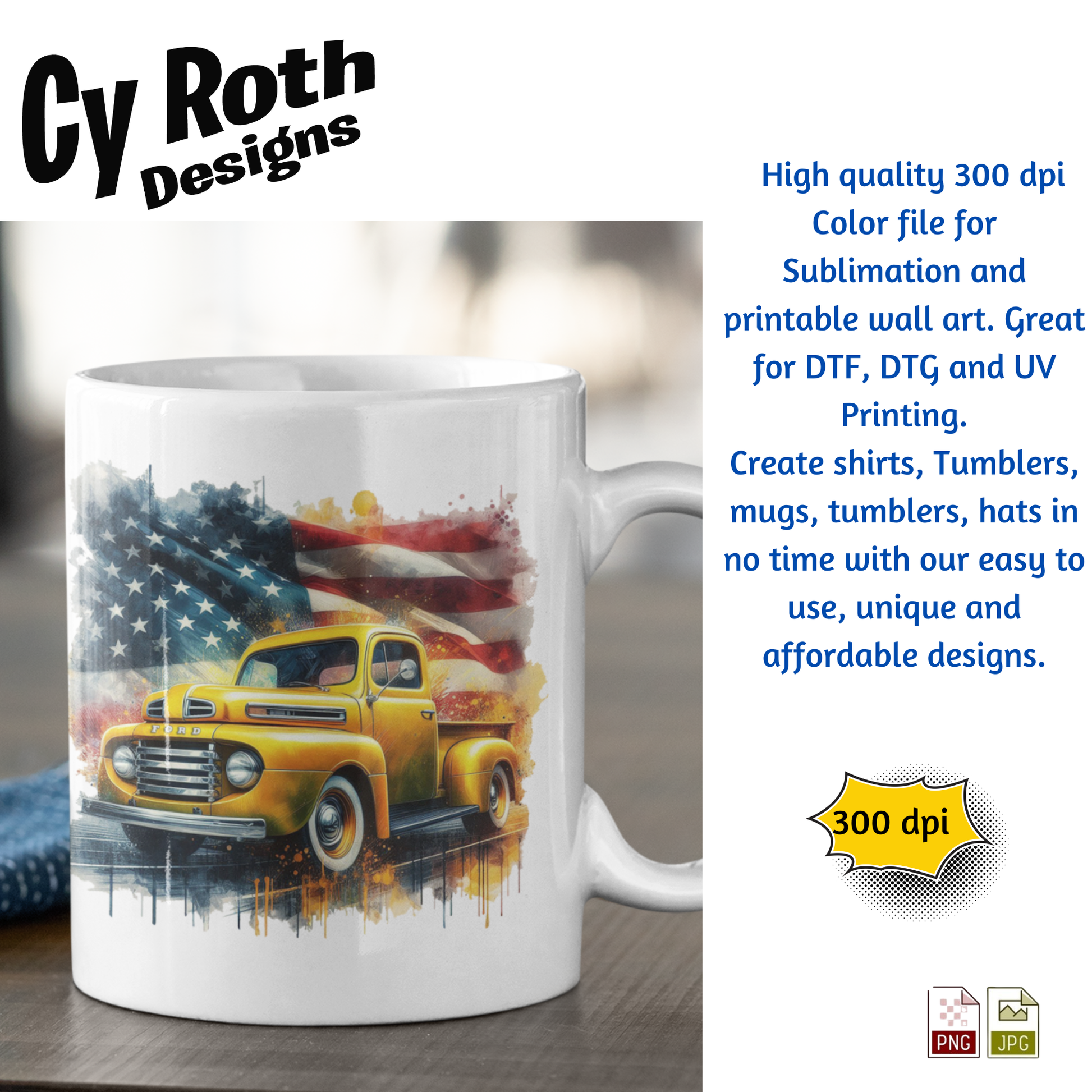 Coffee mug made with 1950 Ford Truck Sublimation Design
