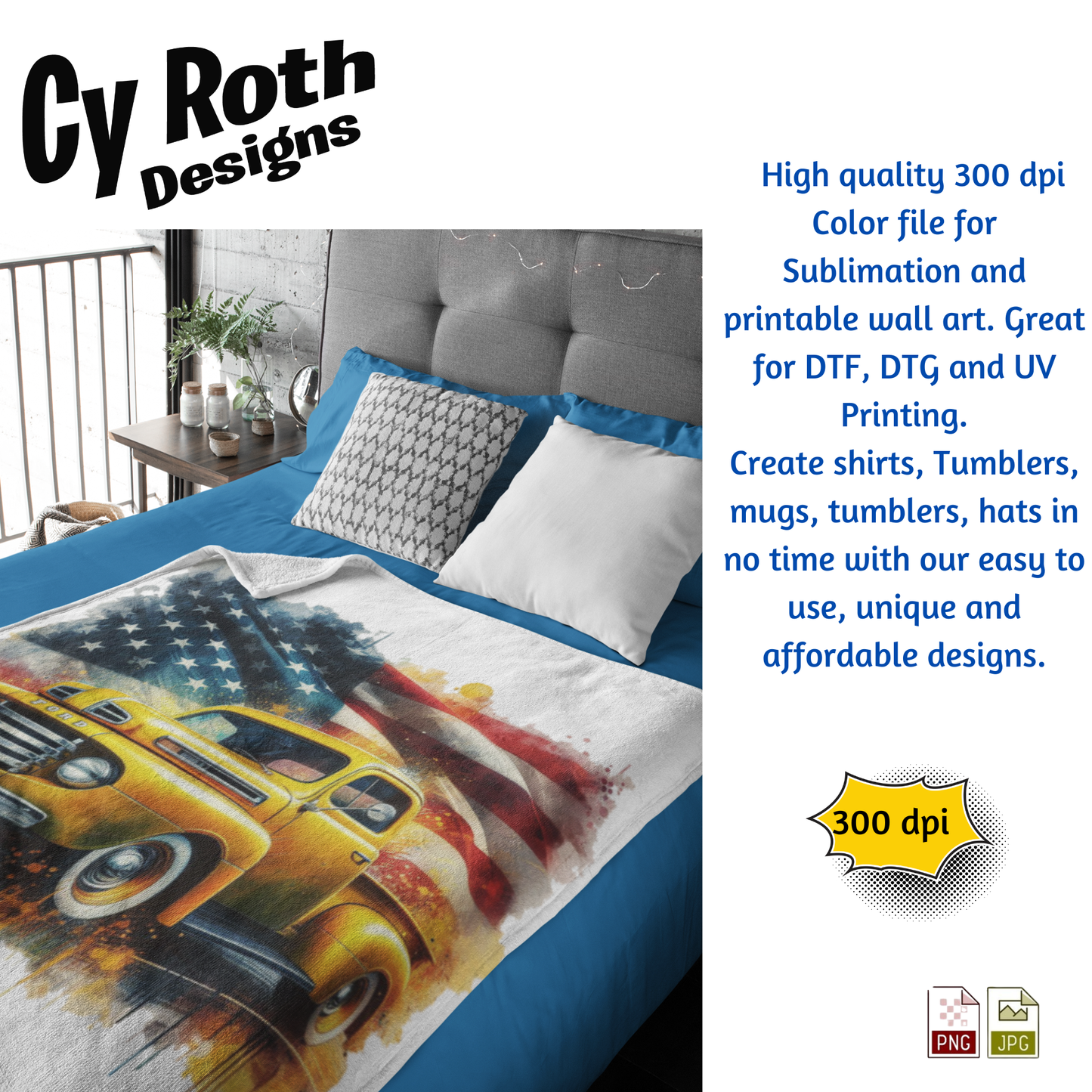 Decorative blanket with image of a 1950 Ford Truck