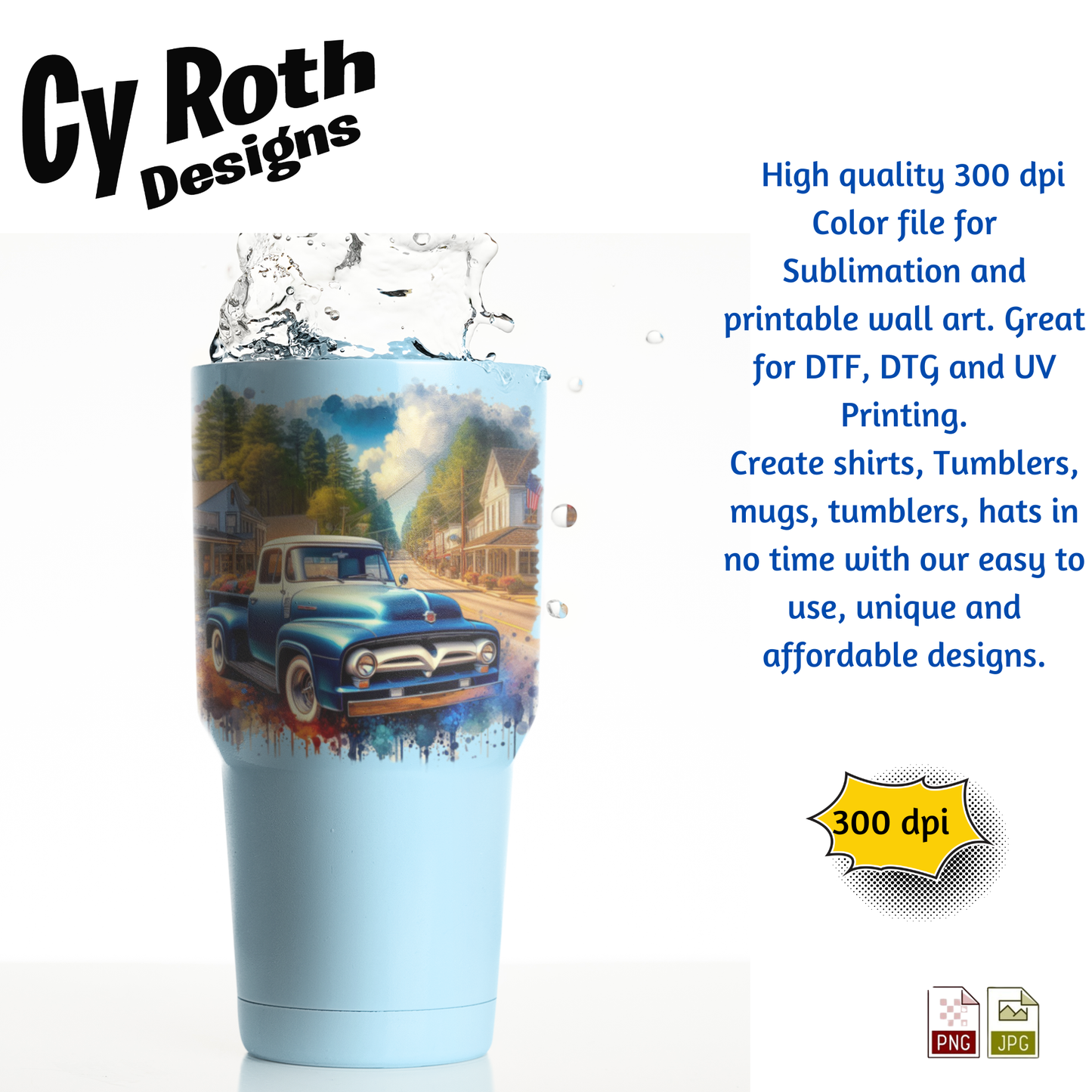 Large tumber featuring 1955 Ford Truck Sublimation artwork