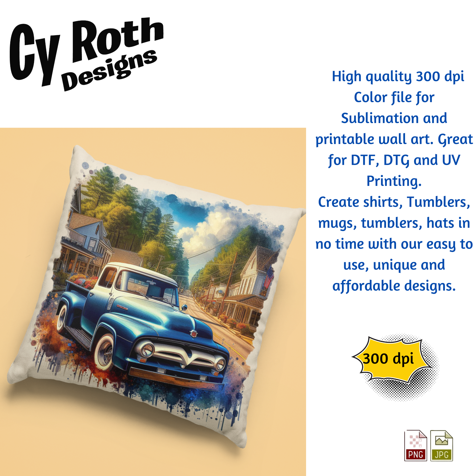 Decorative pillow with image of a 1955 Ford Truck