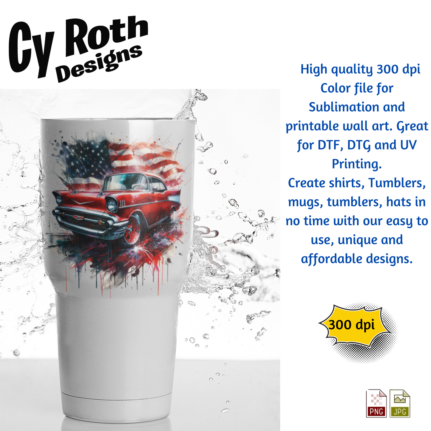 1957 Chevy Bel Air Sublimation Wall Art 20oz skinny Tumbler PNG JPG file, shirt PNG, Junk Journal image