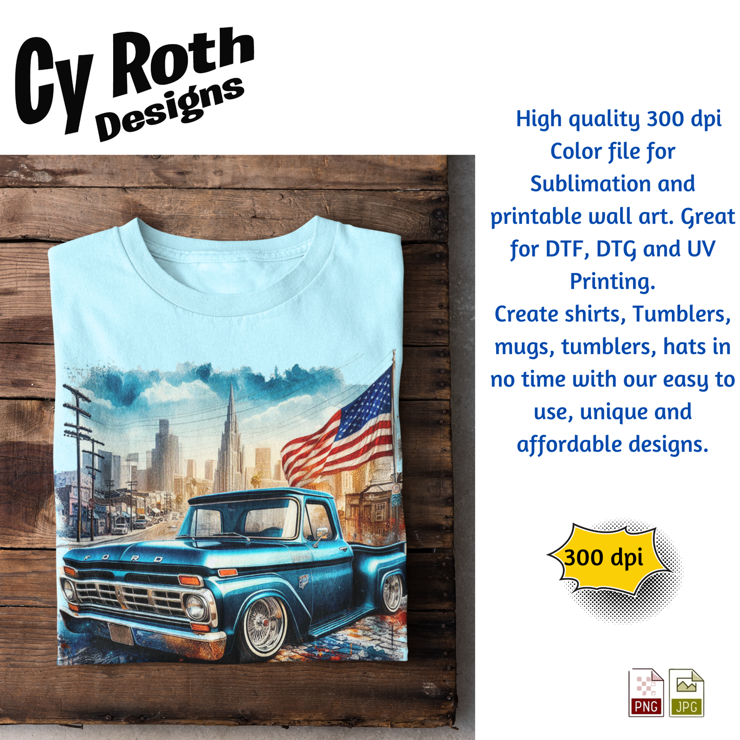 1966 Ford Low Rider Sublimation PNG JPG file, Wall Art 20oz skinny Tumbler, shirt PNG, Junk Journal image
