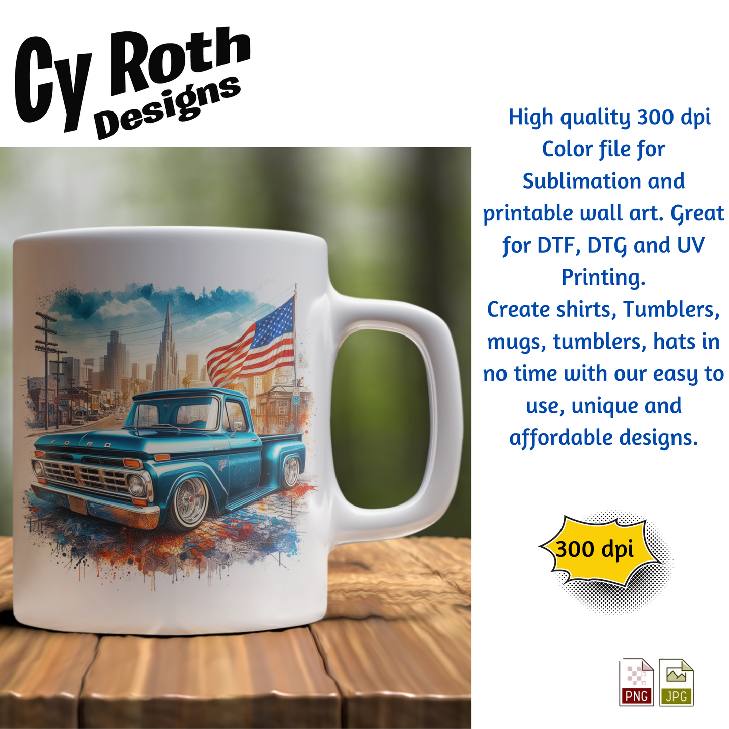 1966 Ford Low Rider Sublimation PNG JPG file, Wall Art 20oz skinny Tumbler, shirt PNG, Junk Journal image