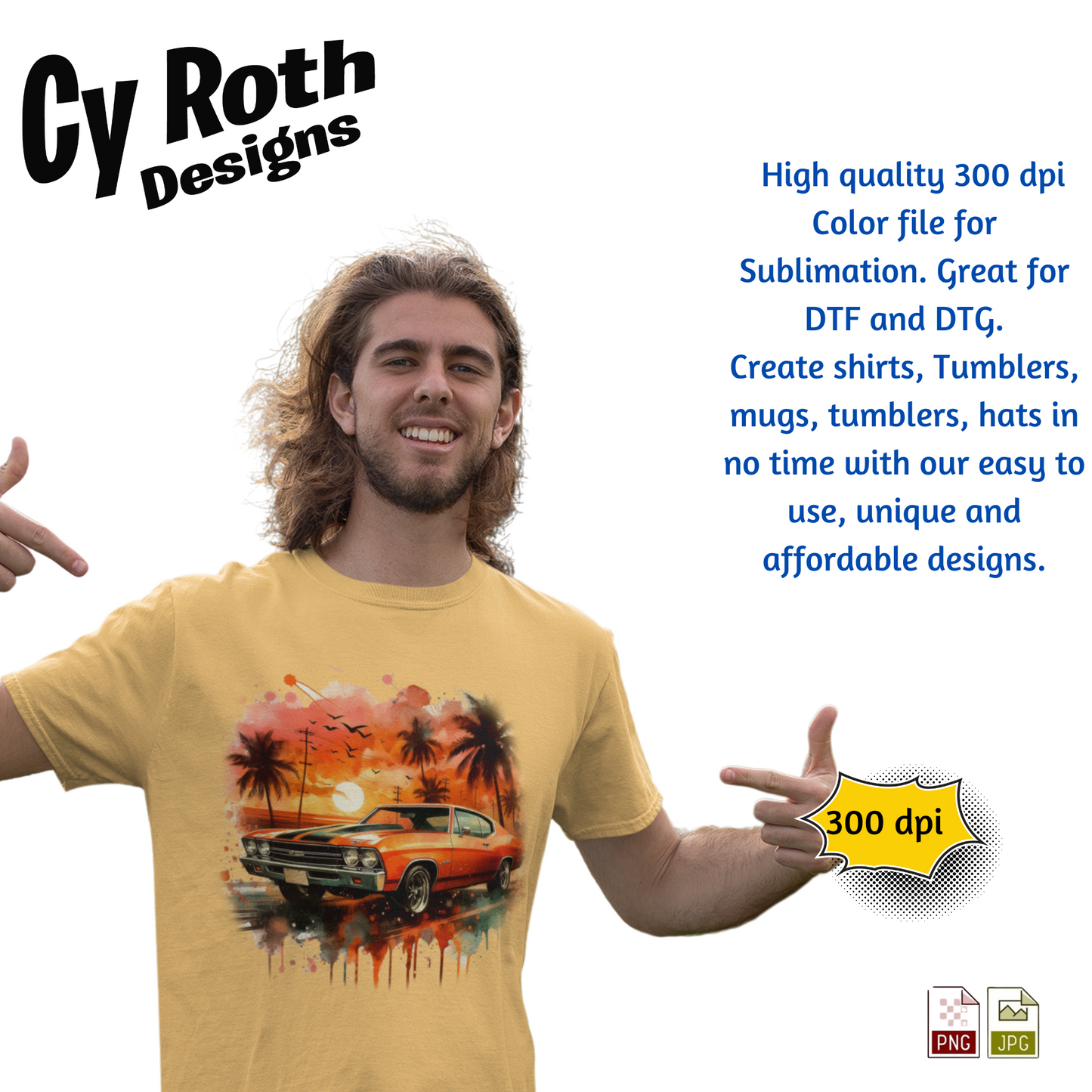 1970 Chevelle Sublimation PNG JPG file, Wall Art 20oz skinny Tumbler, shirt PNG, Junk Journal image