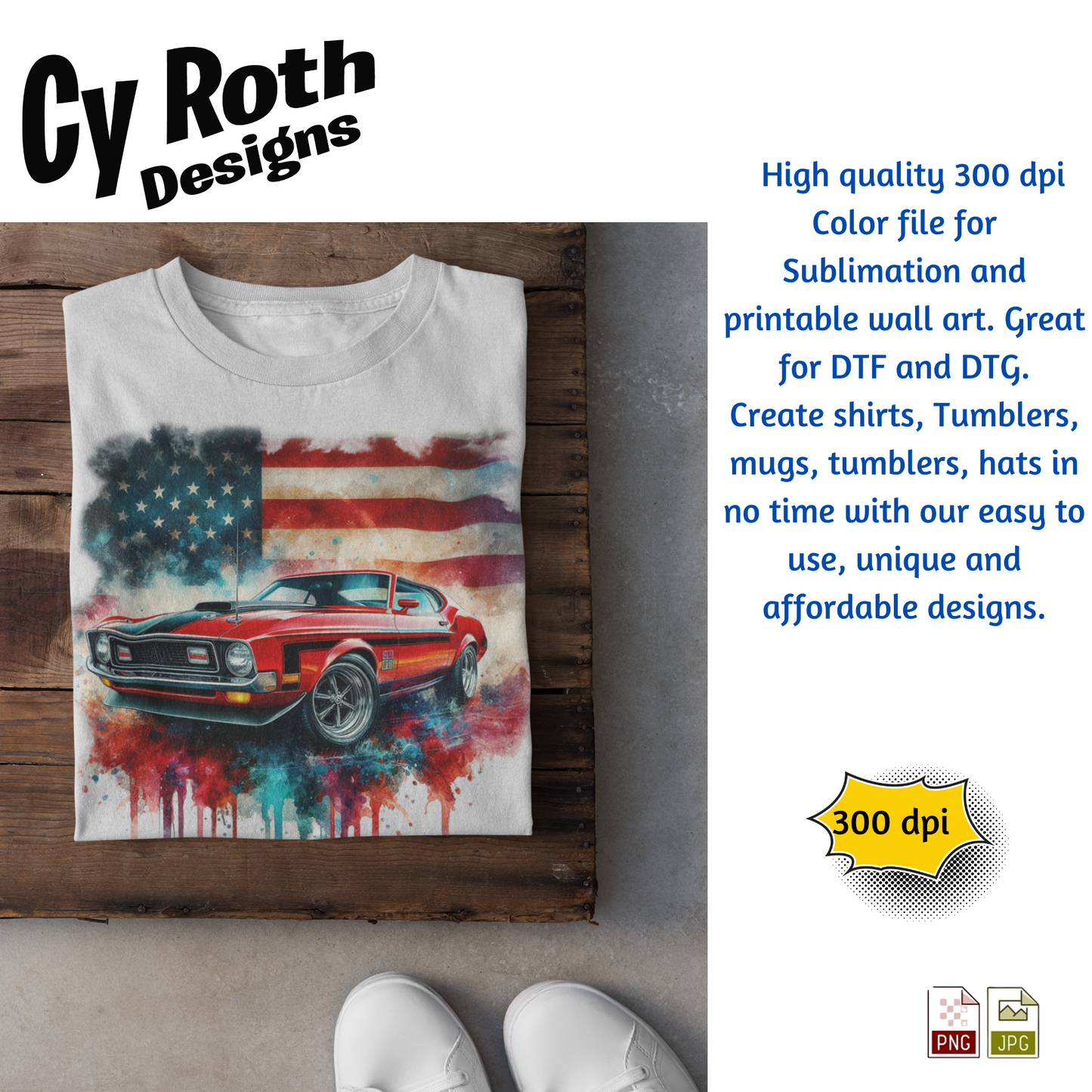 1972 Mustang Sublimation PNG JPG file, Wall Art 20oz skinny Tumbler, shirt PNG, Junk Journal image