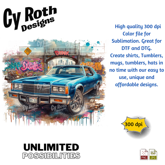 1975 Chevy Caprice Sublimation Wall Art 20oz skinny Tumbler PNG JPG file, shirt PNG, Junk Journal image