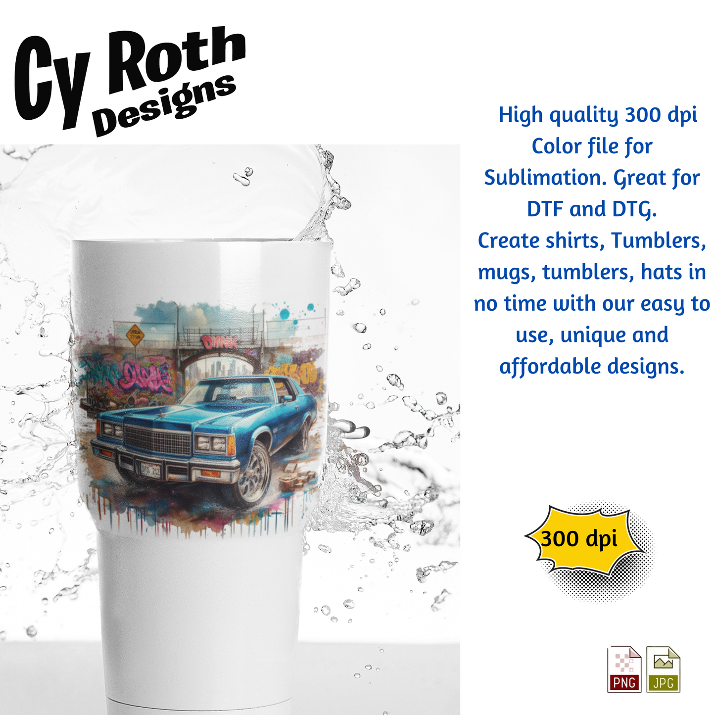 1975 Chevy Caprice Sublimation Wall Art 20oz skinny Tumbler PNG JPG file, shirt PNG, Junk Journal image