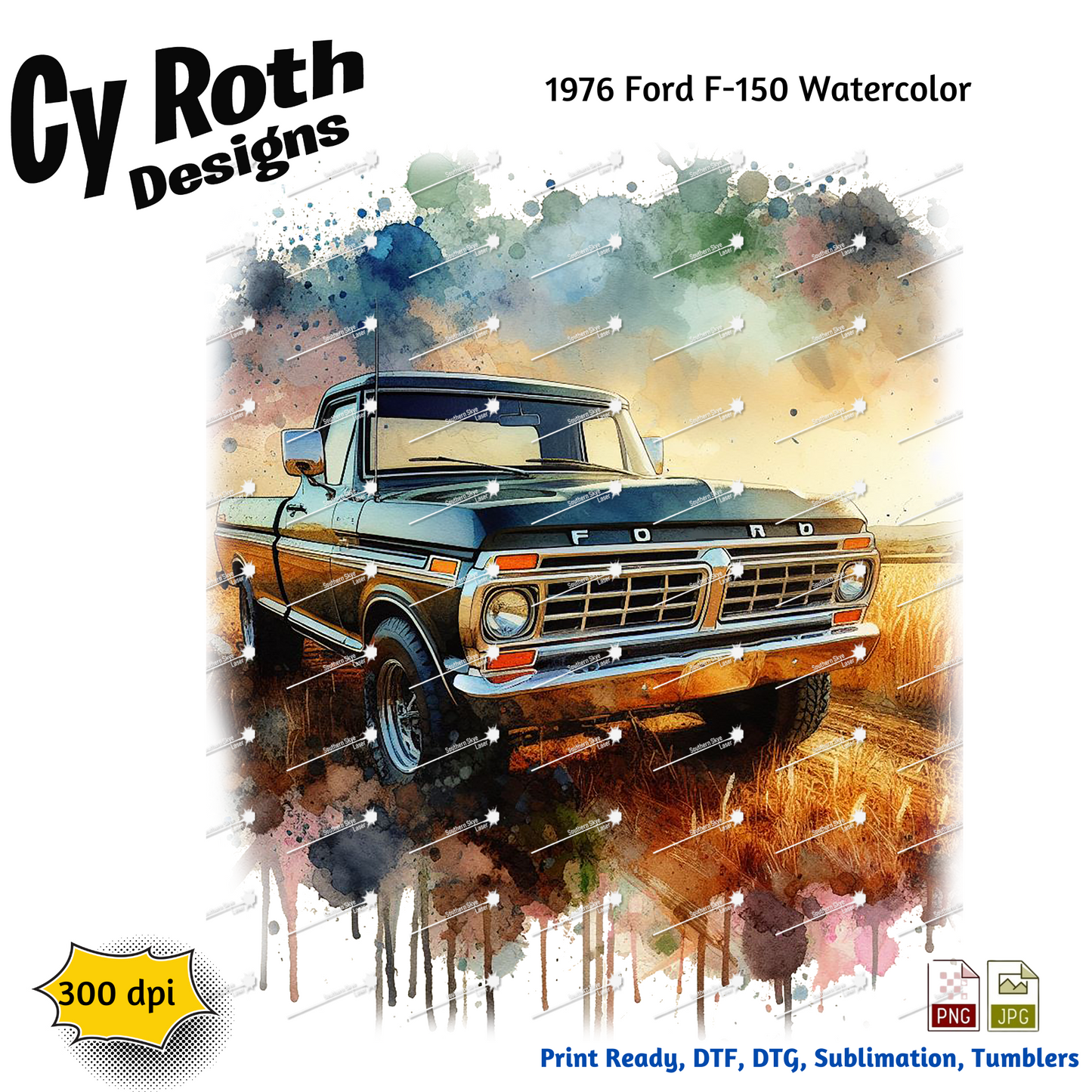 1976 Ford F-150 Sublimation PNG JPG file, Wall Art 20oz skinny Tumbler, shirt PNG, Junk Journal image