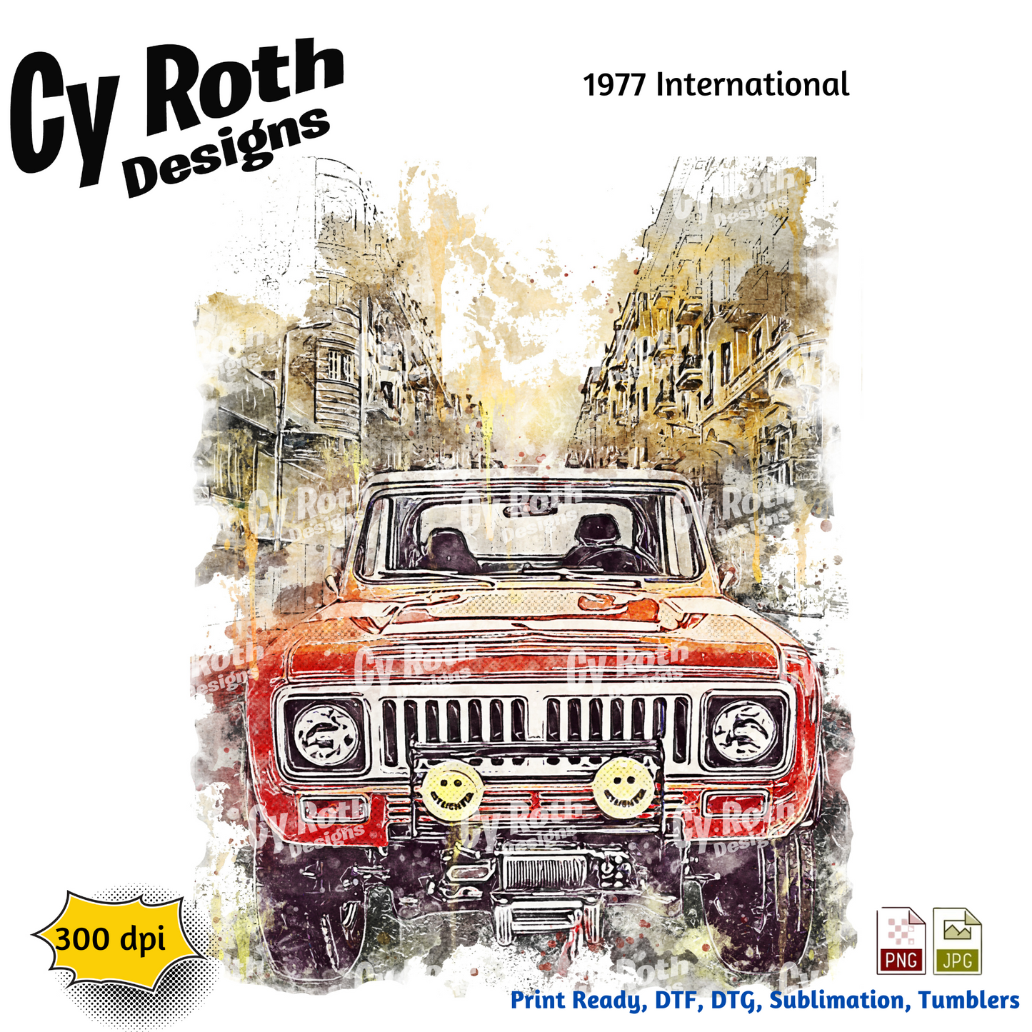 1977 International Scout Sublimation PNG JPG file, Wall Art 20oz skinny Tumbler, shirt PNG, Junk Journal image