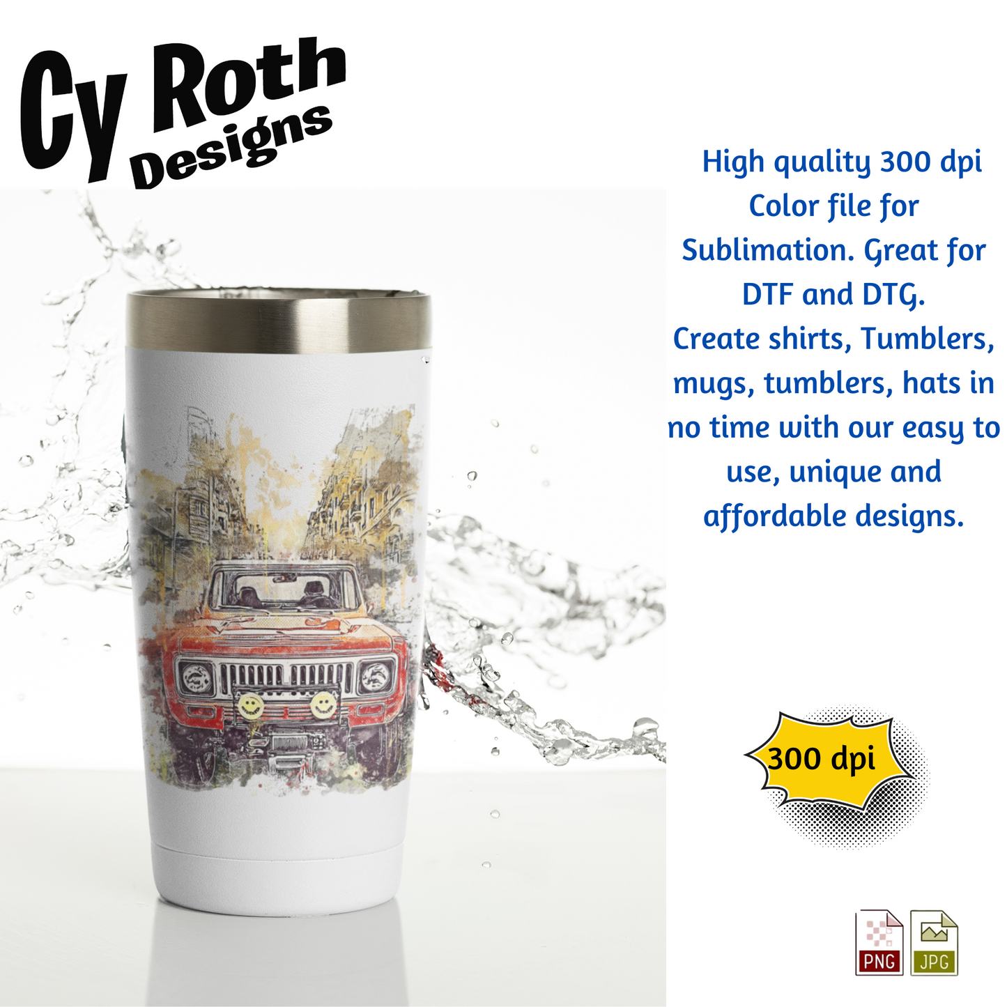 1977 International Scout Sublimation PNG JPG file, Wall Art 20oz skinny Tumbler, shirt PNG, Junk Journal image