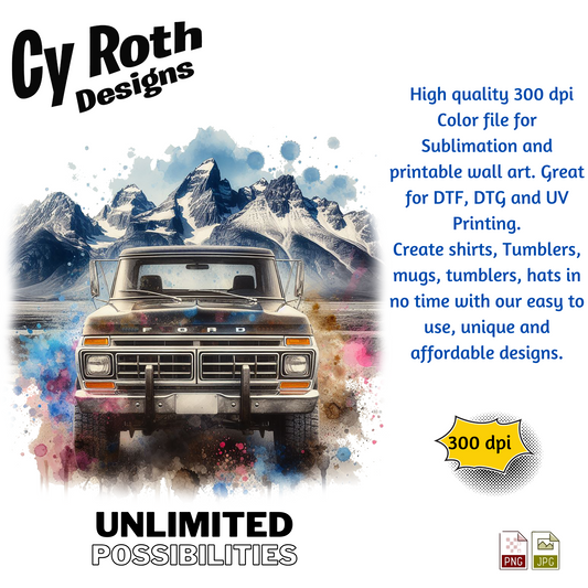 1980 Ford F-150 Sublimation PNG JPG file, Wall Art 20oz skinny Tumbler, shirt PNG, Junk Journal image