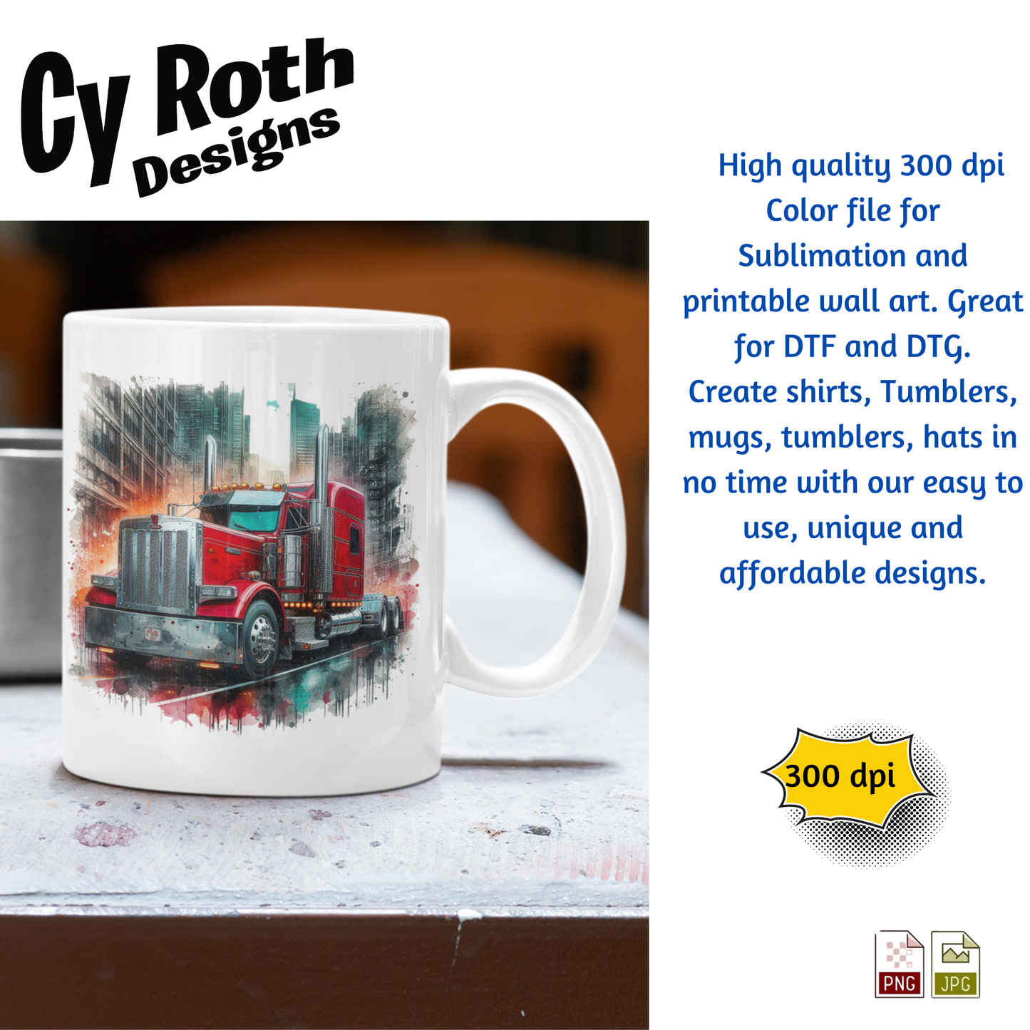 2020 Peterbilt 389 Sublimation PNG JPG file, Wall Art 20oz skinny Tumbler, shirt PNG, Junk Journal image
