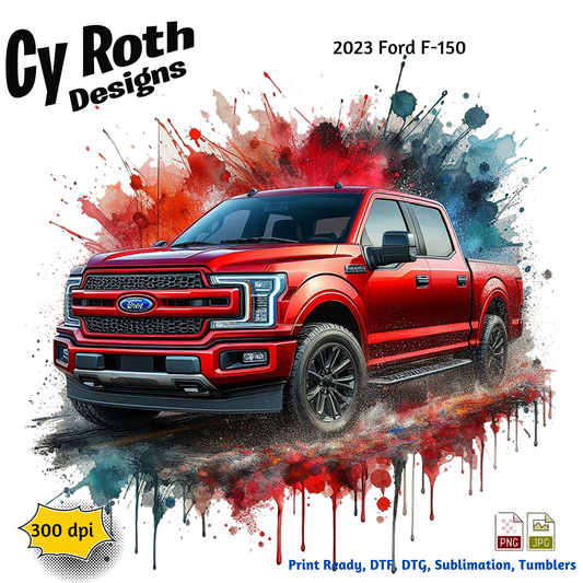 2023 Ford F-150 Sublimation Wall Art 20oz skinny Tumbler PNG JPG file, shirt PNG, Junk Journal image