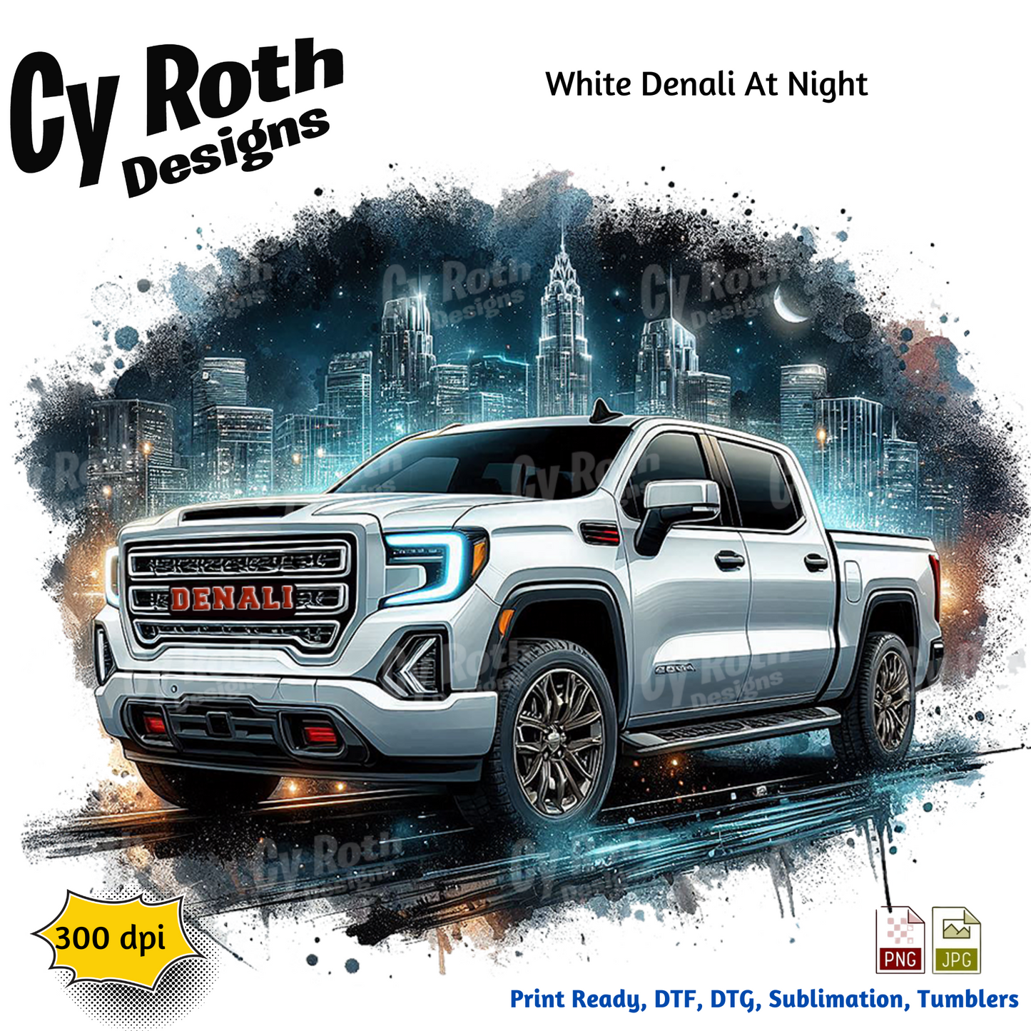 2023 GMC Denali Sublimation PNG JPG file, Wall Art 20oz skinny Tumbler, shirt PNG, Junk Journal image