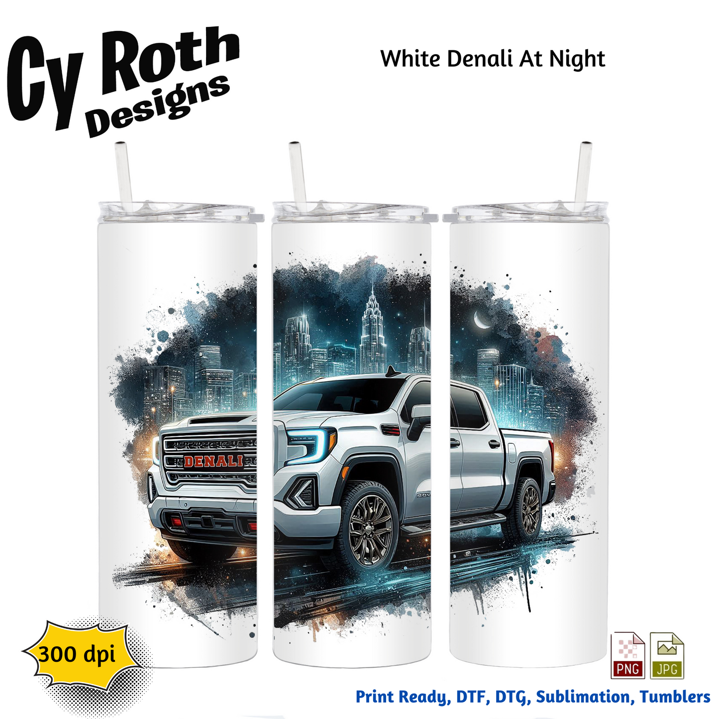 2023 GMC Denali Sublimation PNG JPG file, Wall Art 20oz skinny Tumbler, shirt PNG, Junk Journal image