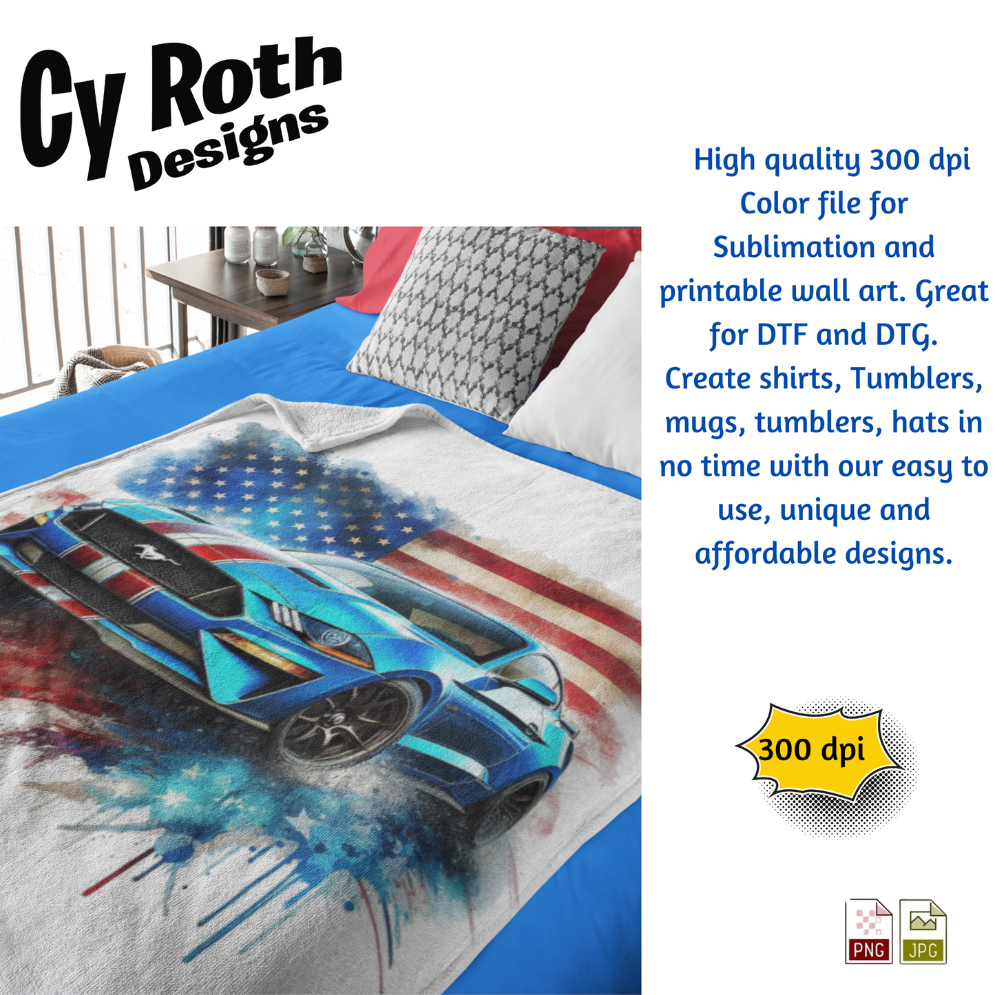 2023 Mustang Sublimation Wall Art 20oz skinny Tumbler PNG JPG file, shirt PNG, Junk Journal image