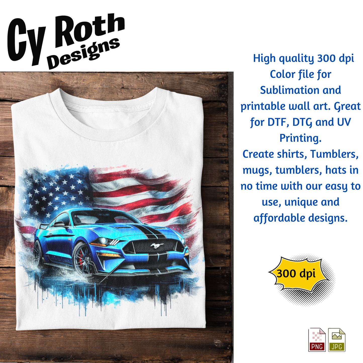 2023 Mustang Sublimation Wall Art 20oz skinny Tumbler PNG JPG file, shirt PNG, Junk Journal image