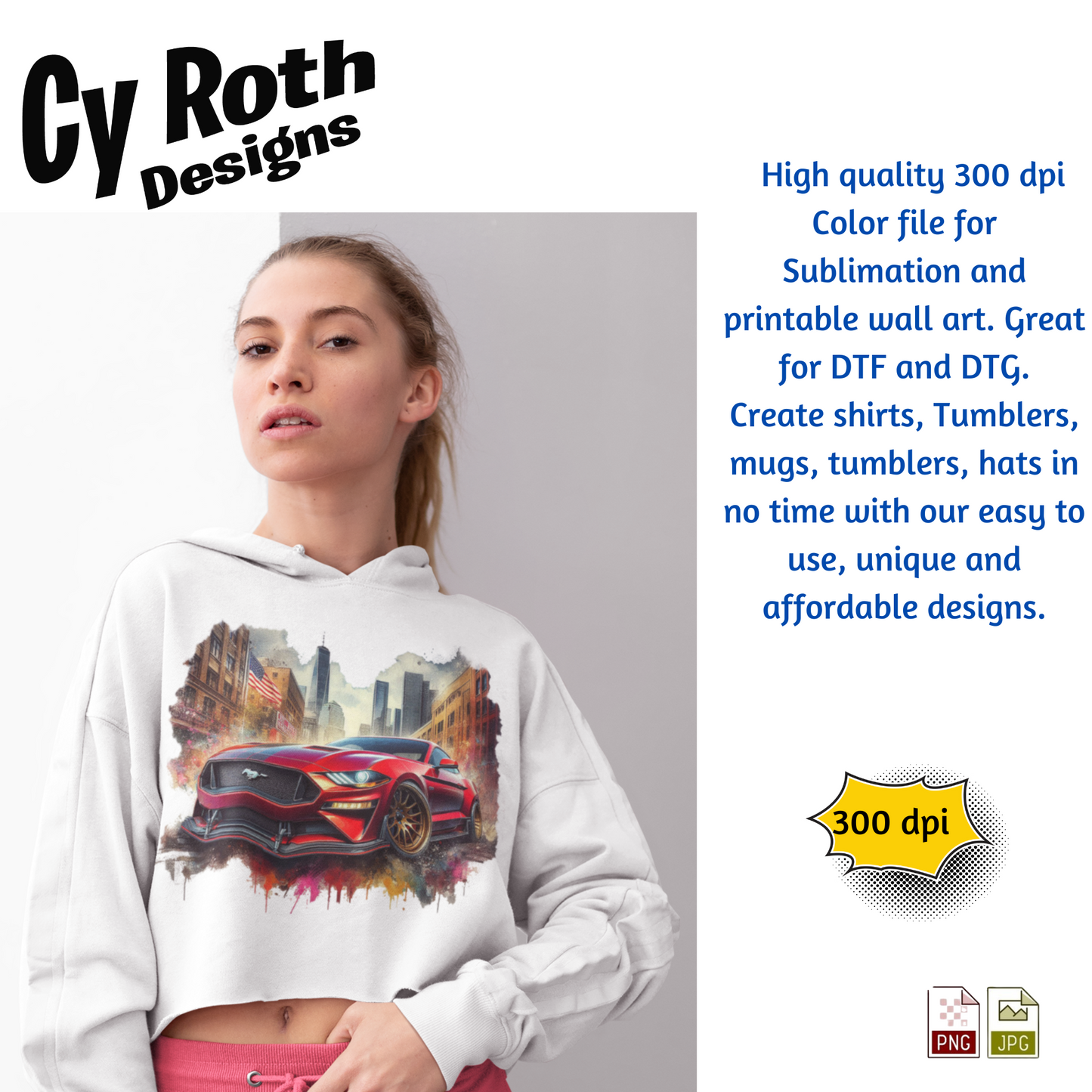 2023 Mustang Sublimation Wall Art 20oz skinny Tumbler PNG JPG file, shirt PNG, Junk Journal image