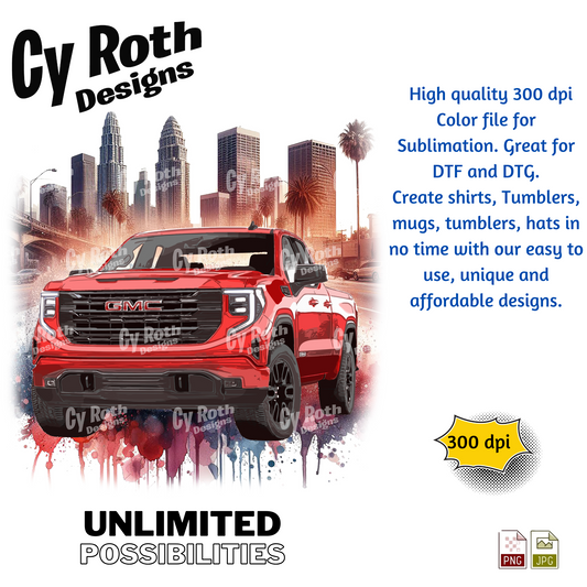 2024 GMC Sierra Sublimation PNG JPG file, Wall Art 20oz skinny Tumbler, shirt PNG, Junk Journal image