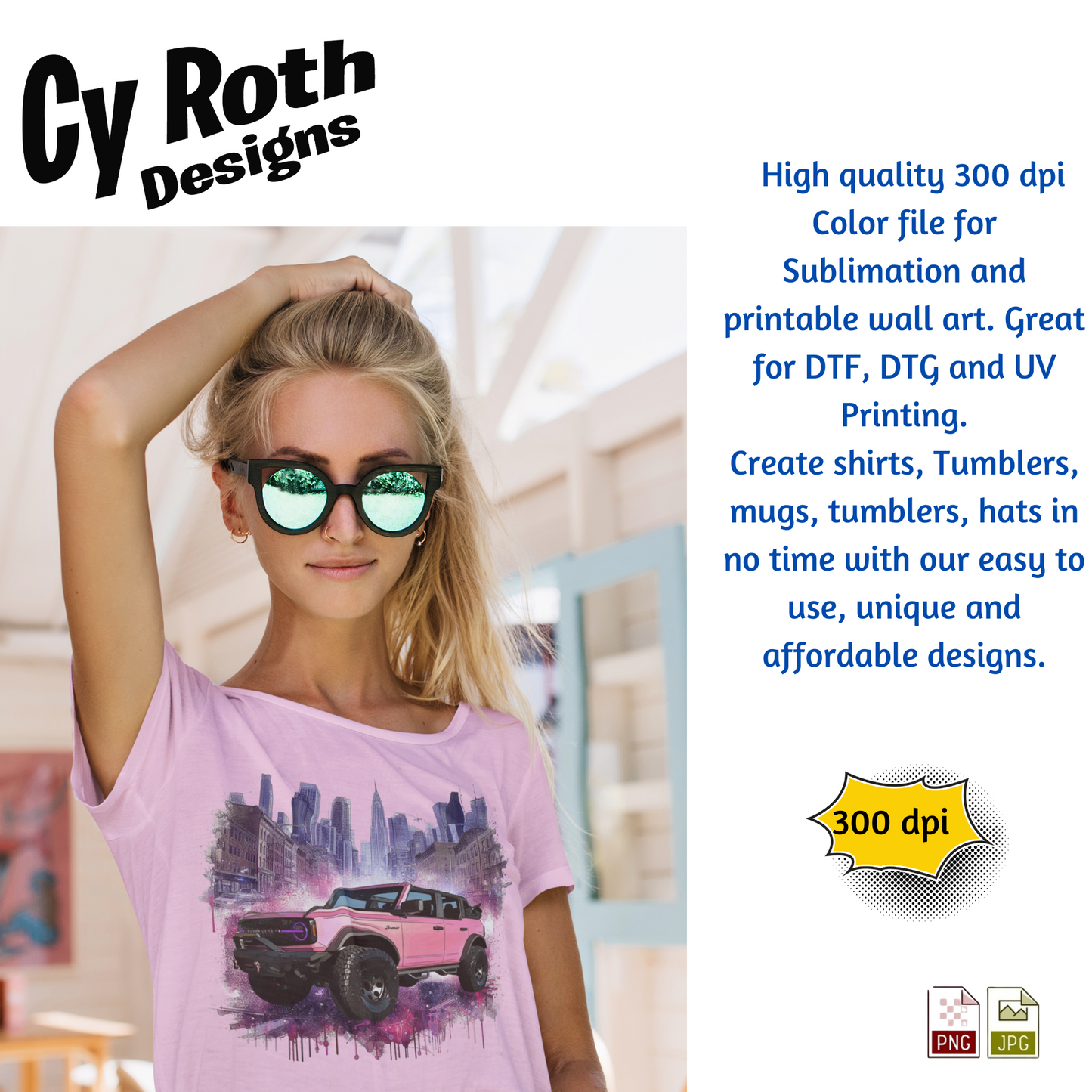 2024 Bronco Sublimation Wall Art 20oz skinny Tumbler PNG JPG file, shirt PNG, Junk Journal image