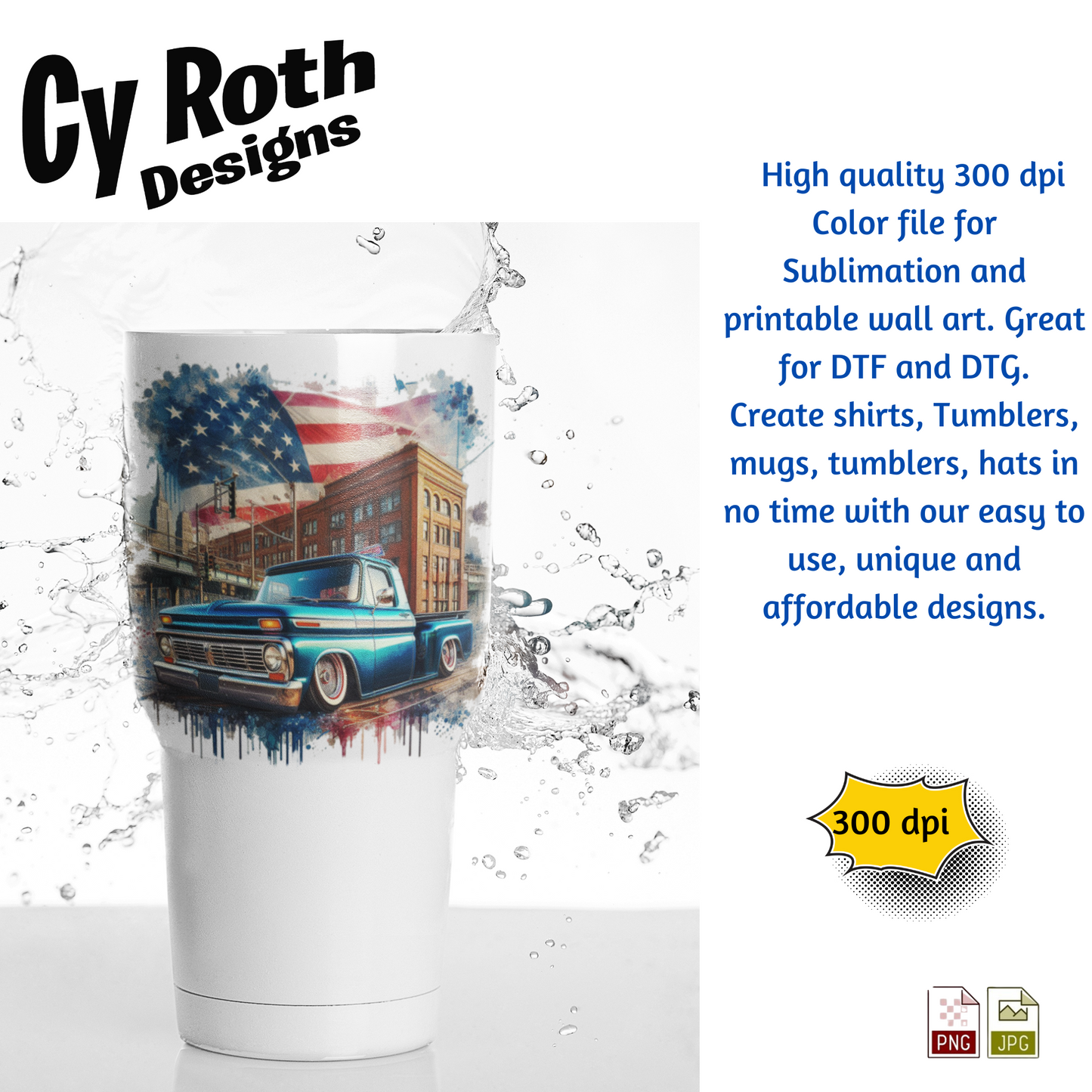 Ford Low Rider Sublimation PNG JPG file, Wall Art 20oz skinny Tumbler, shirt PNG, Junk Journal image