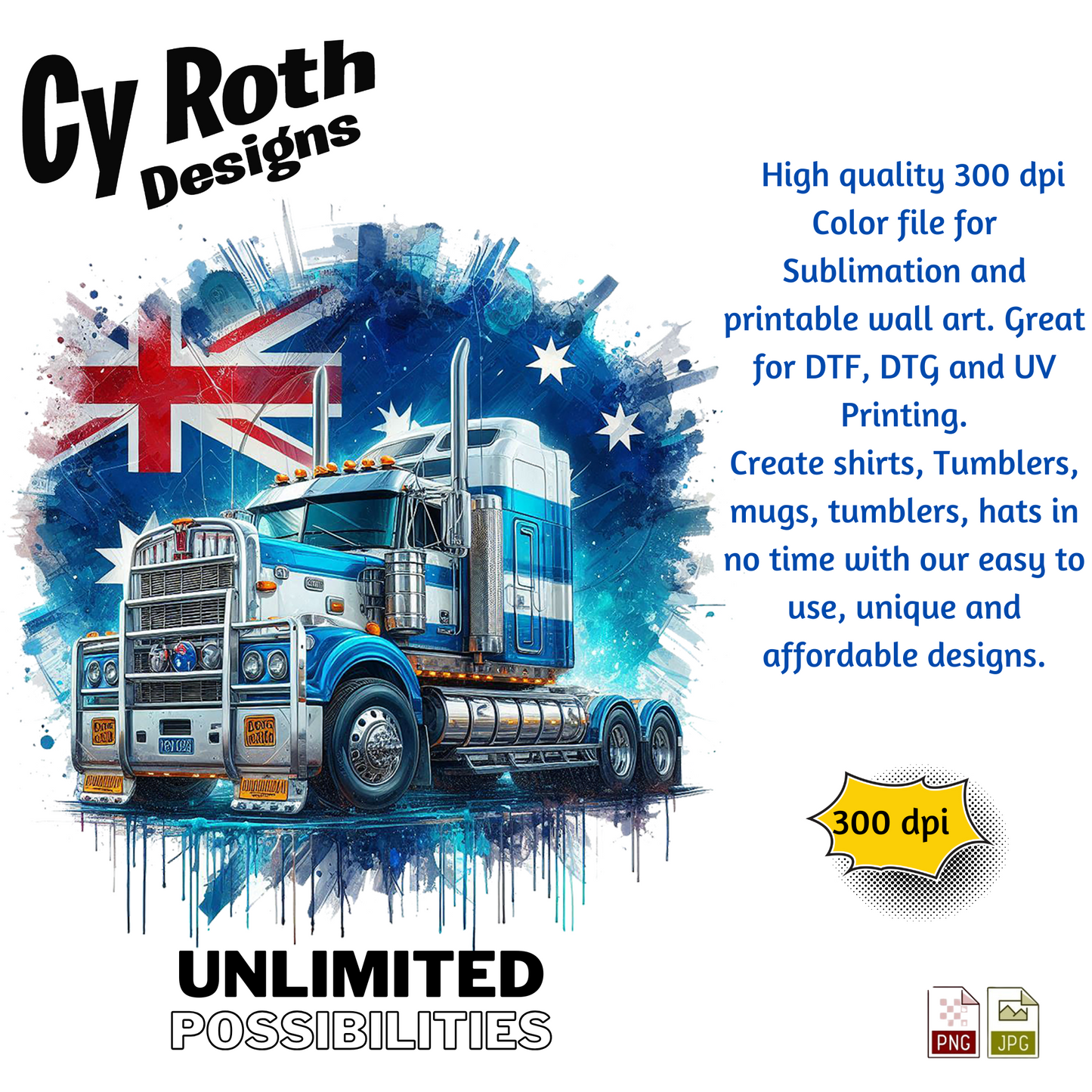 Kenworth Sublimation Wall Art 20oz skinny Tumbler PNG JPG file, shirt PNG, Junk Journal image