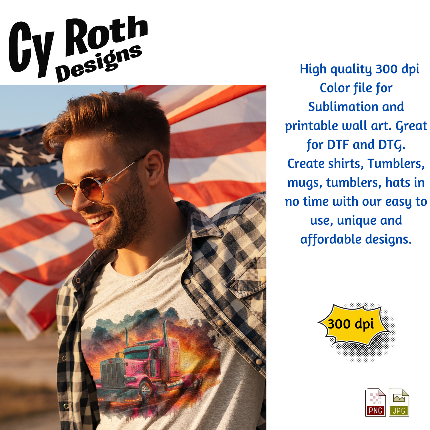 Peterbilt Sublimation PNG JPG file, Wall Art 20oz skinny Tumbler, shirt PNG, Junk Journal image