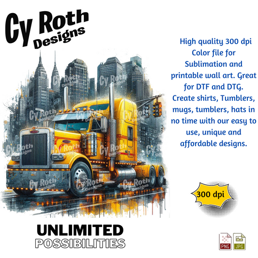 Peterbilt Sublimation PNG JPG file, Wall Art 20oz skinny Tumbler, shirt PNG, Junk Journal image