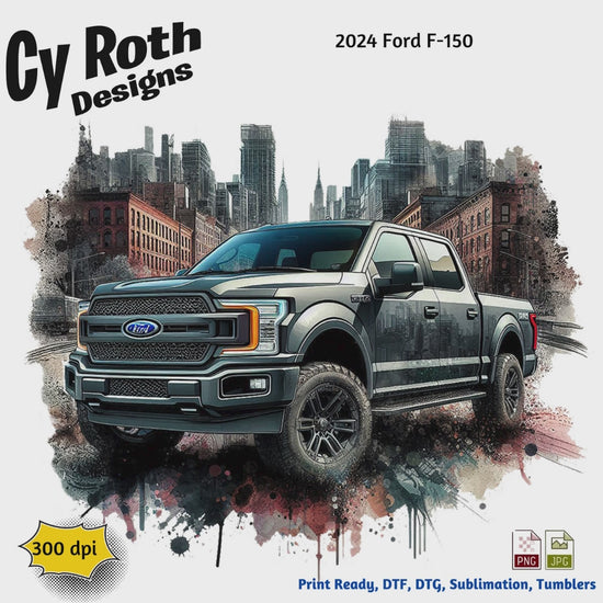 2024 Ford F-150 sublimation design for tumblers, T-Shirts, Wall Art (PNG, SVG Digital Download).