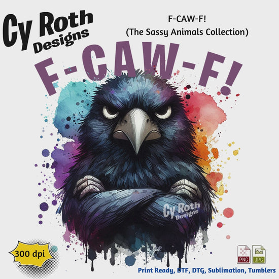 Video featuring F-CAW-F! Angry Crow Sublimation Design by CyRoth Designs