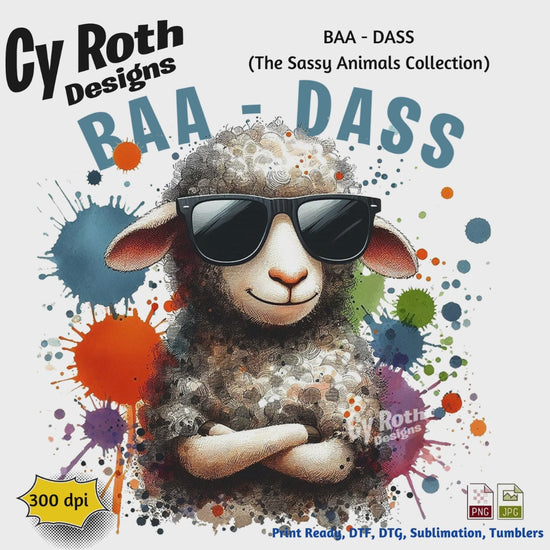 Video featuring Sassy Sheep "BAA-DASS" Sublimation Design by CyRoth Designs